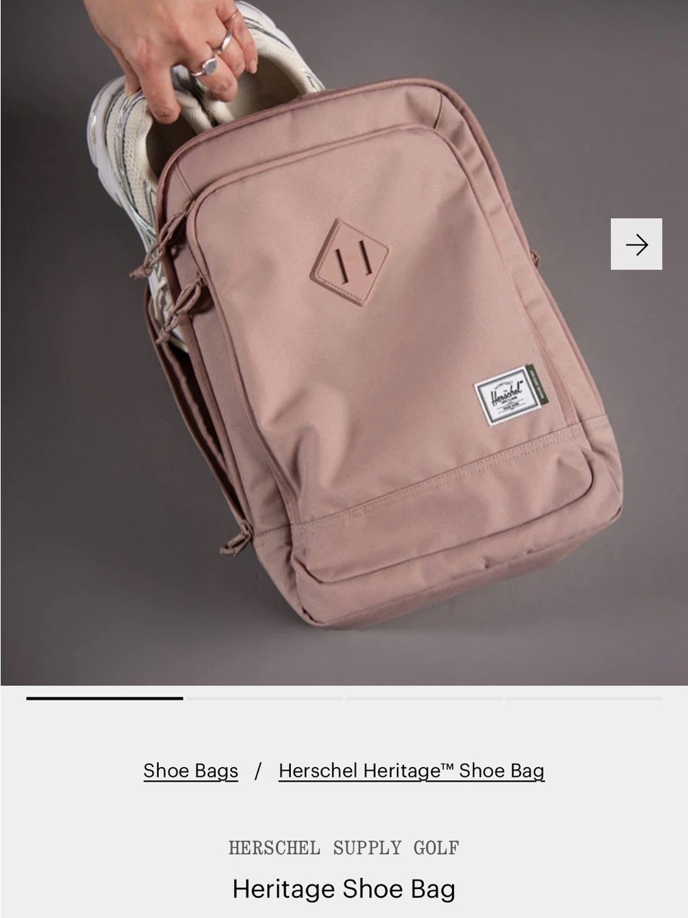 Herschel Shoe Bag in Ash Rose